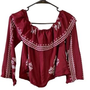 Charlotte Russe woman’s maroon blouse in size S.   G-04